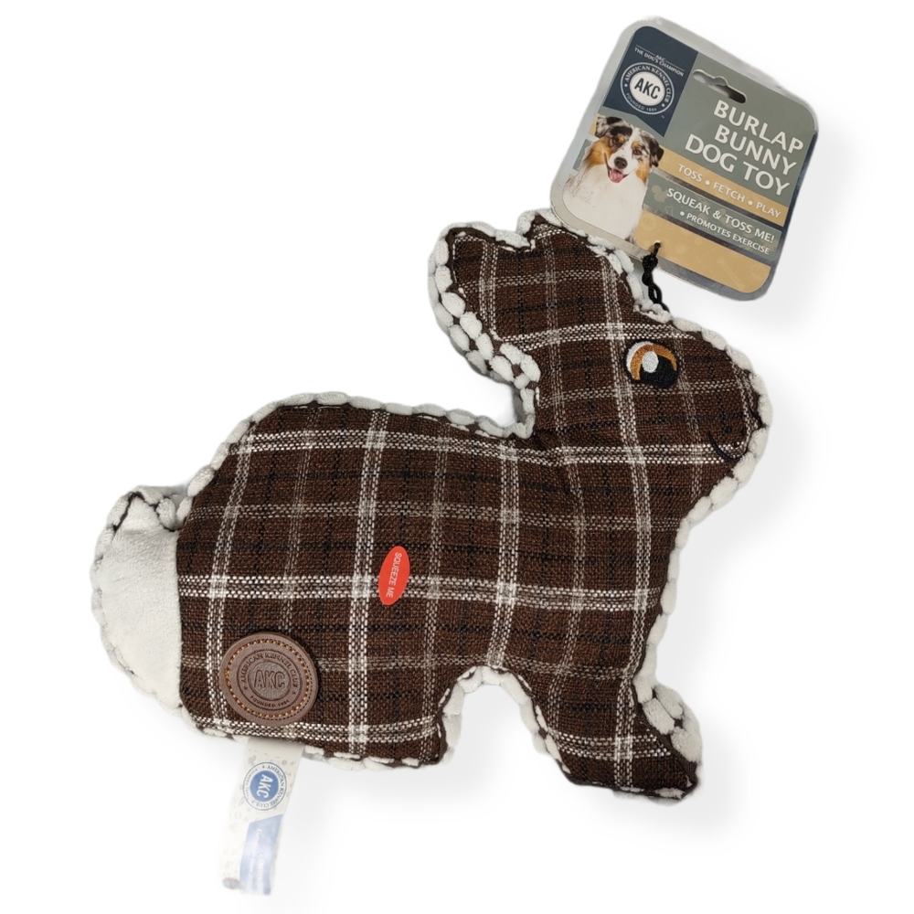 New American Kennel Club Burlap Bunny Dog Toy